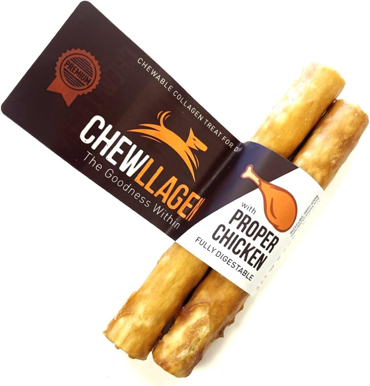 Chewllagen Chicken Medium Roll 5" (Pack of 3 x 2 - 6 Total) Healthy Choice Dog Chew and Treat, 100 g (Pack of 6)