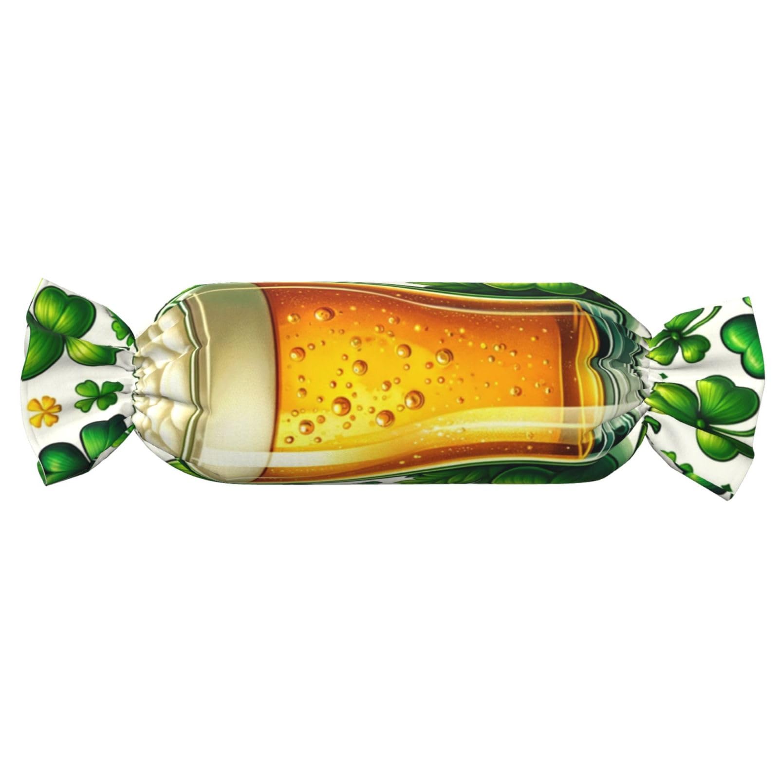 Augenstern Candy-Shaped Pillow with Insert St-Patricks-Shamrock-Beer Candy Tube Cushion with Filling