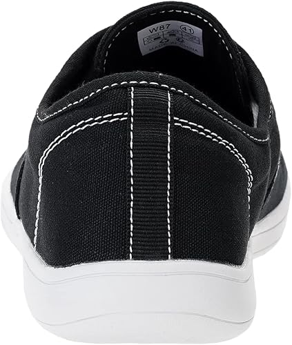 Miniatura 4 de WHITIN Zapatos Minimalistas de Lona Ancha para Mujeres Descalzas Suela de Caída Cero Zapatilla Casual