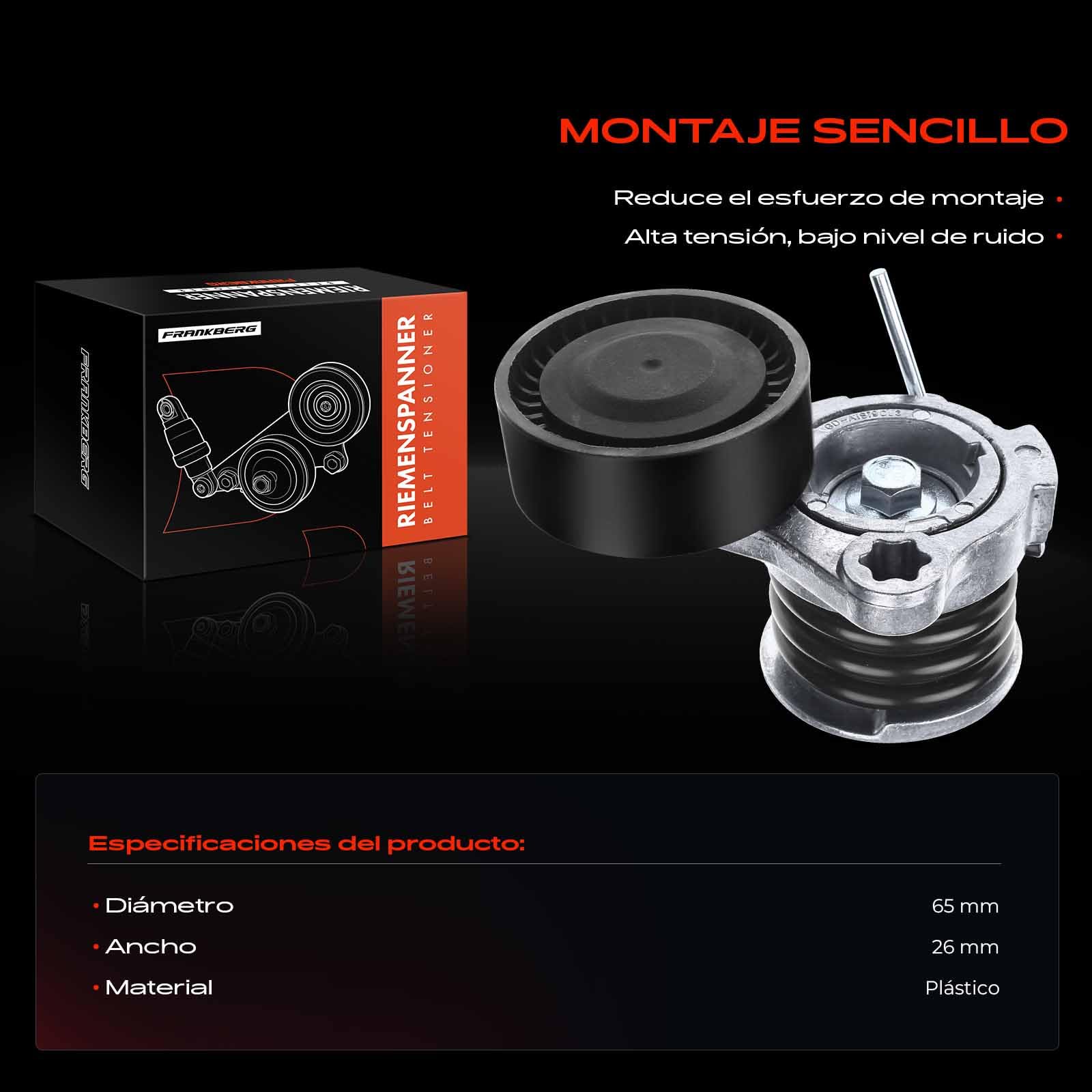 Frankberg Tensor de correa de polea delantero 96440419