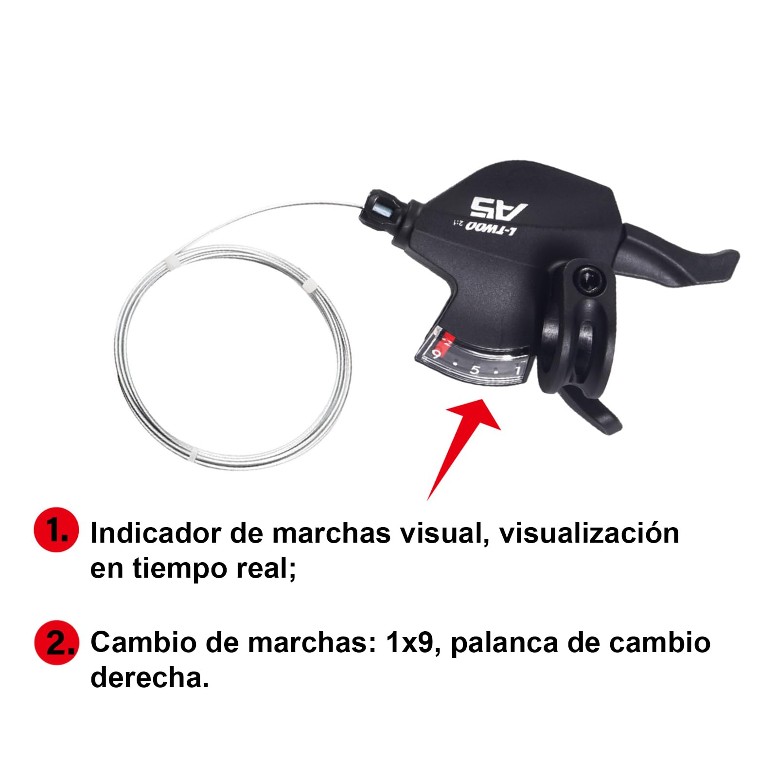 Cambio posteriore 9 velocità per Shimano/Sram,Deragliatore Posteriore Bicicletta 9 V MTB,Leva Cambio 9 V Leva per Mountain Bike,Strada Comando Cambio.