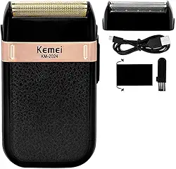Barbeador Shaver Elétrico Sem Fio Kemei 2 Lâminas Km-2024
