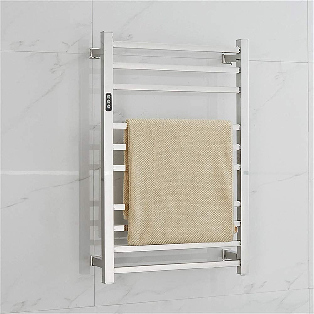 Handtuchwärmer/Elektrischer Handtuchwärmerständer, Handtuchhalter aus Edelstahl 304 mit 10 beheizten Stangen, Handtuchwärmer mit Timer für die Wandmontage im Badezimmer