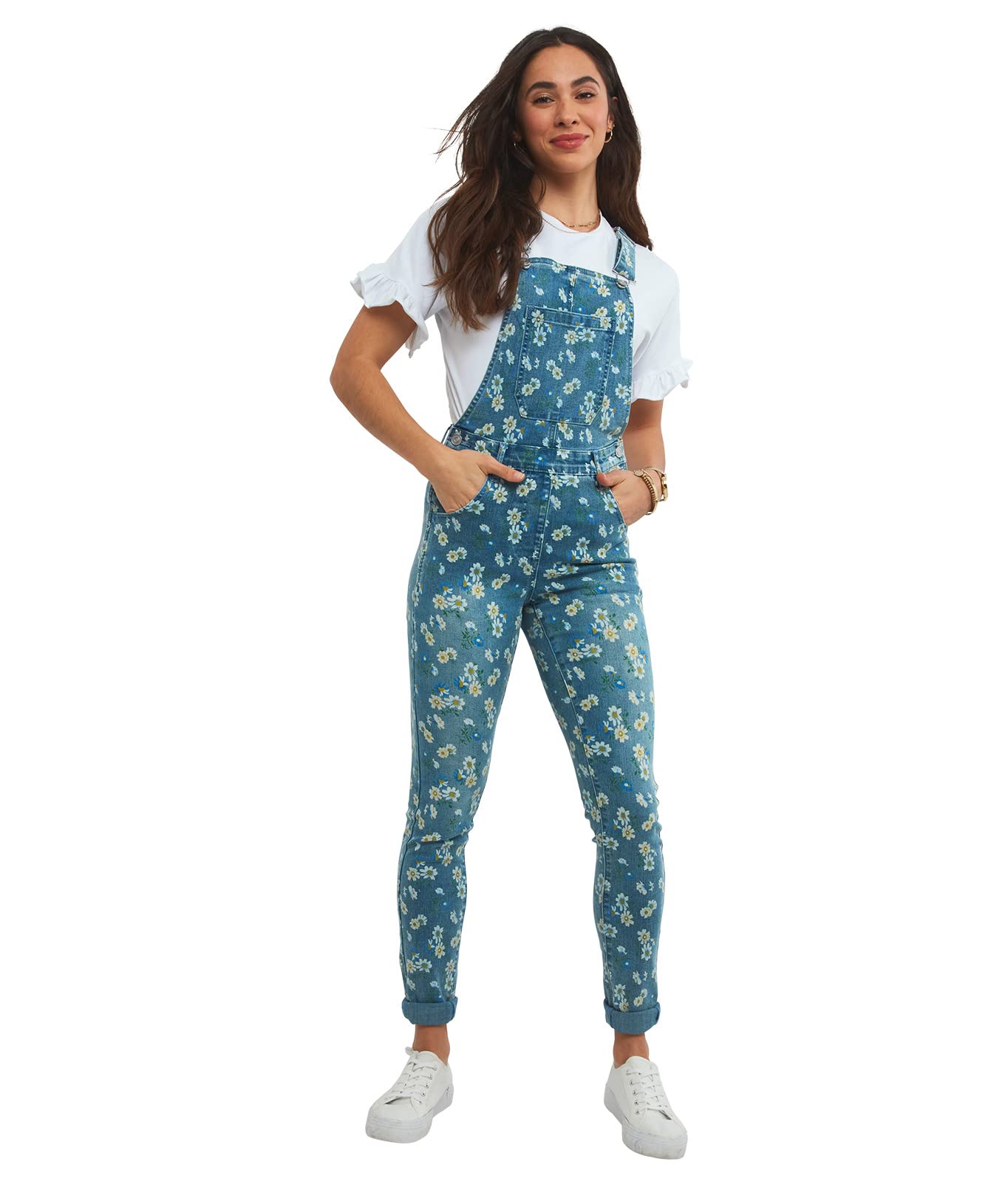 Joe Browns Daisy Salopette en Jean Motif Floral Femme