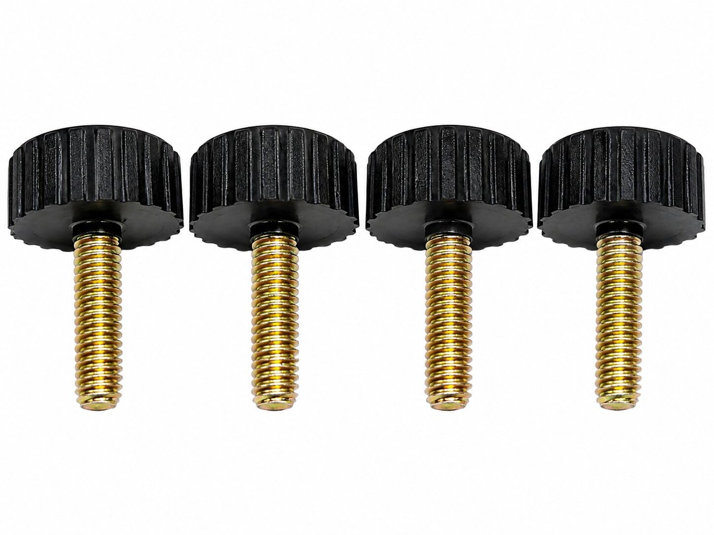 Tarkka M5 x 15mm (1.5 cm) thread length x 15mm round head black plastic steel clamping screw knobs - 4 Nos-image-38