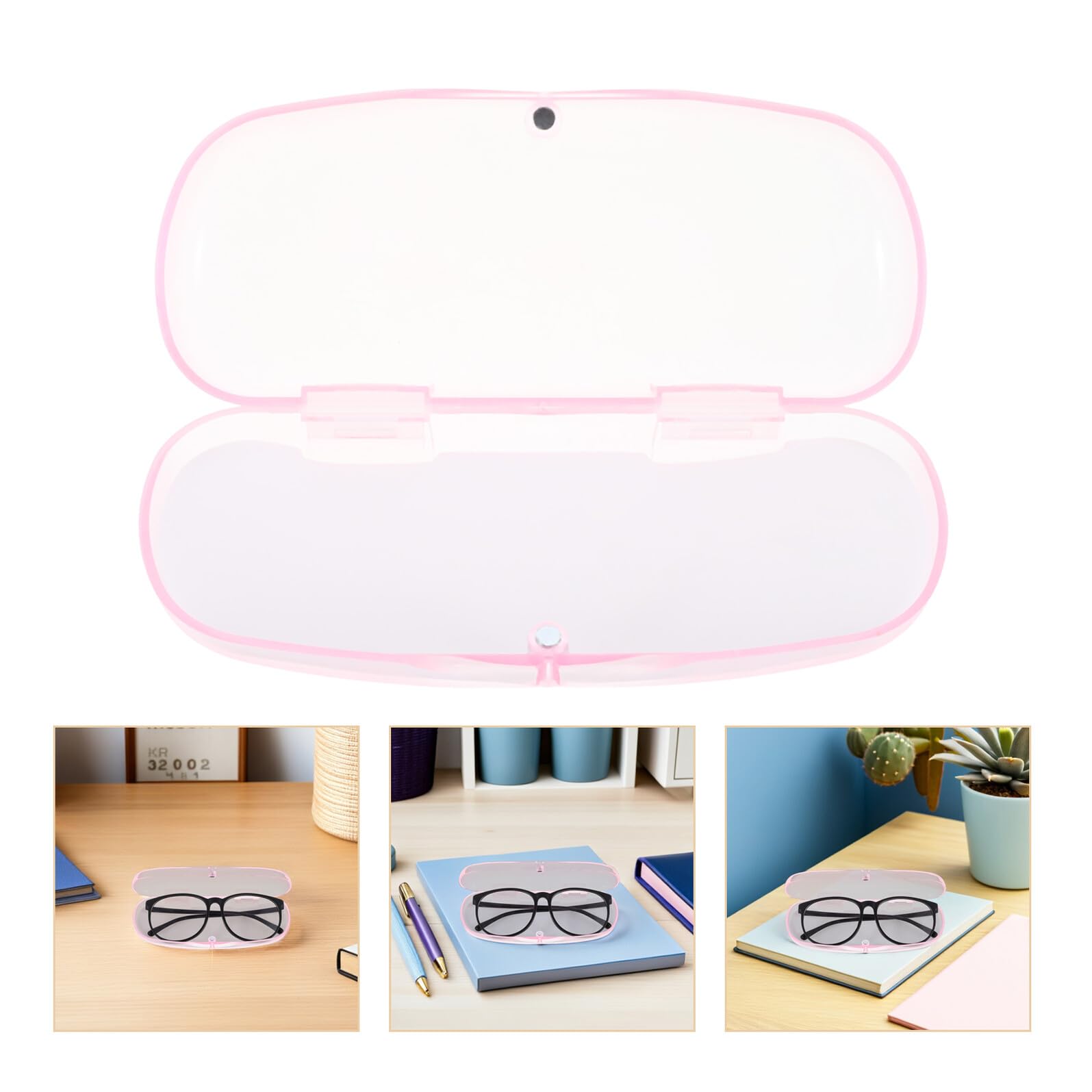 Abaodam 10 Pezzi Custodia Occhiali Trasparente Opaca Rigida Antipolvere e Antishock Portatile Unisex per Viaggi Ufficio e Uso Quotidiano