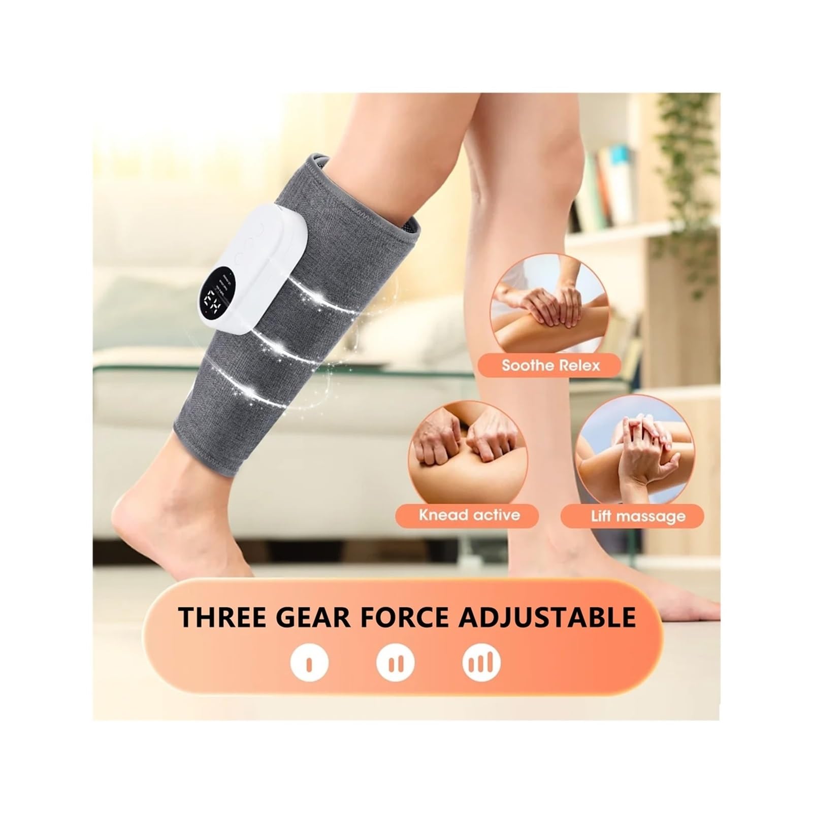 Máquina de masaje piernas con compresión aire, masajeador inalámbrico recargable por USB for relajación y alivio muscular para la mayoría de tamaños(Pink)