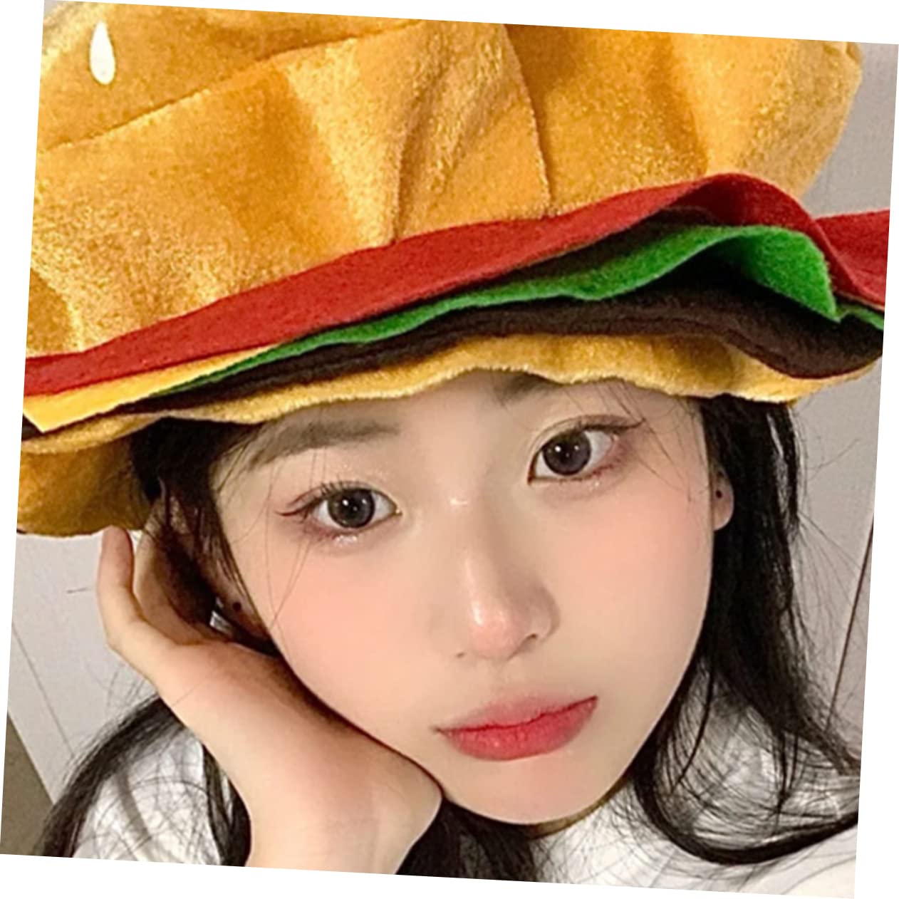 4piezas Sombrero De Hamburguesa Decorativo Para Fiestas y Halloween Gorro Ligero De Comida Rápida Accesorio Divertido Para Fotos y Disfraces Diseño Cómodo y Adecuado