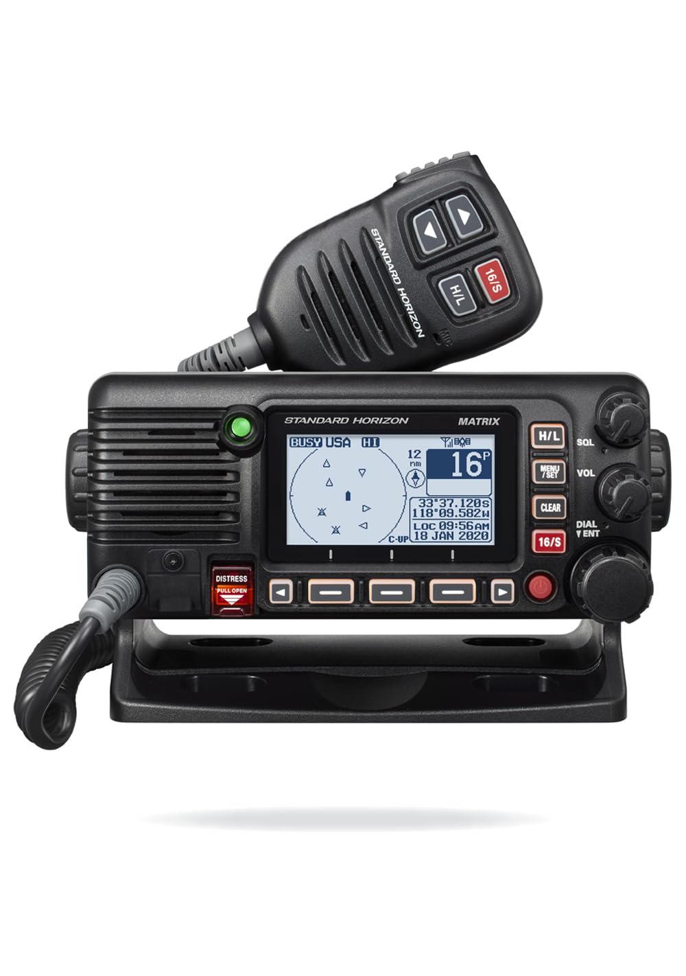 Standard Horizon GX2410GPS/E | Radio marina VHF a montaggio fisso | GPS integrato | DSC Classe D | Impermeabile IPX8 compatto | Comunicazioni di emergenza e sicurezza