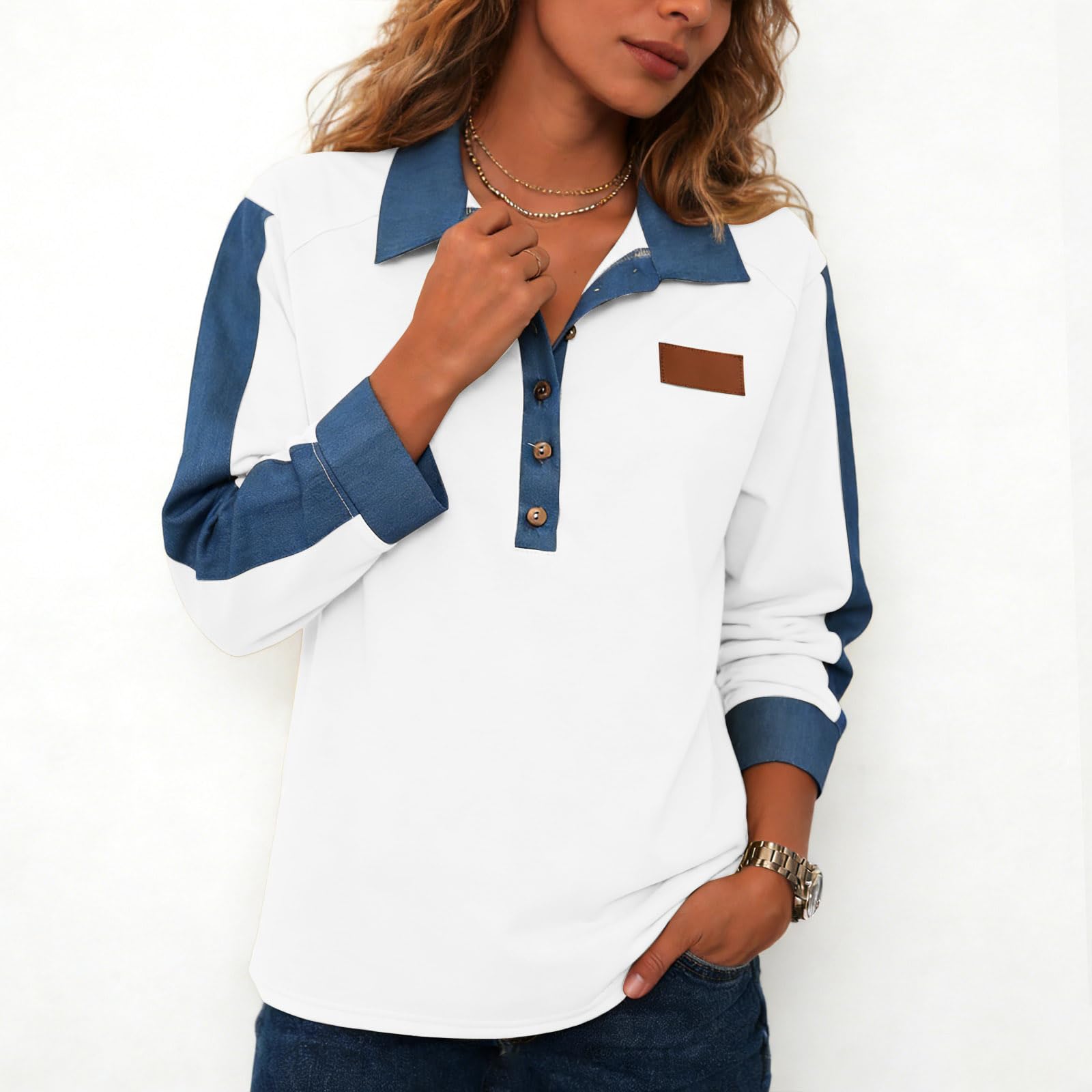 Damen Freizeit Pullover Sport Sweatshirt, Farbwechsel Sport