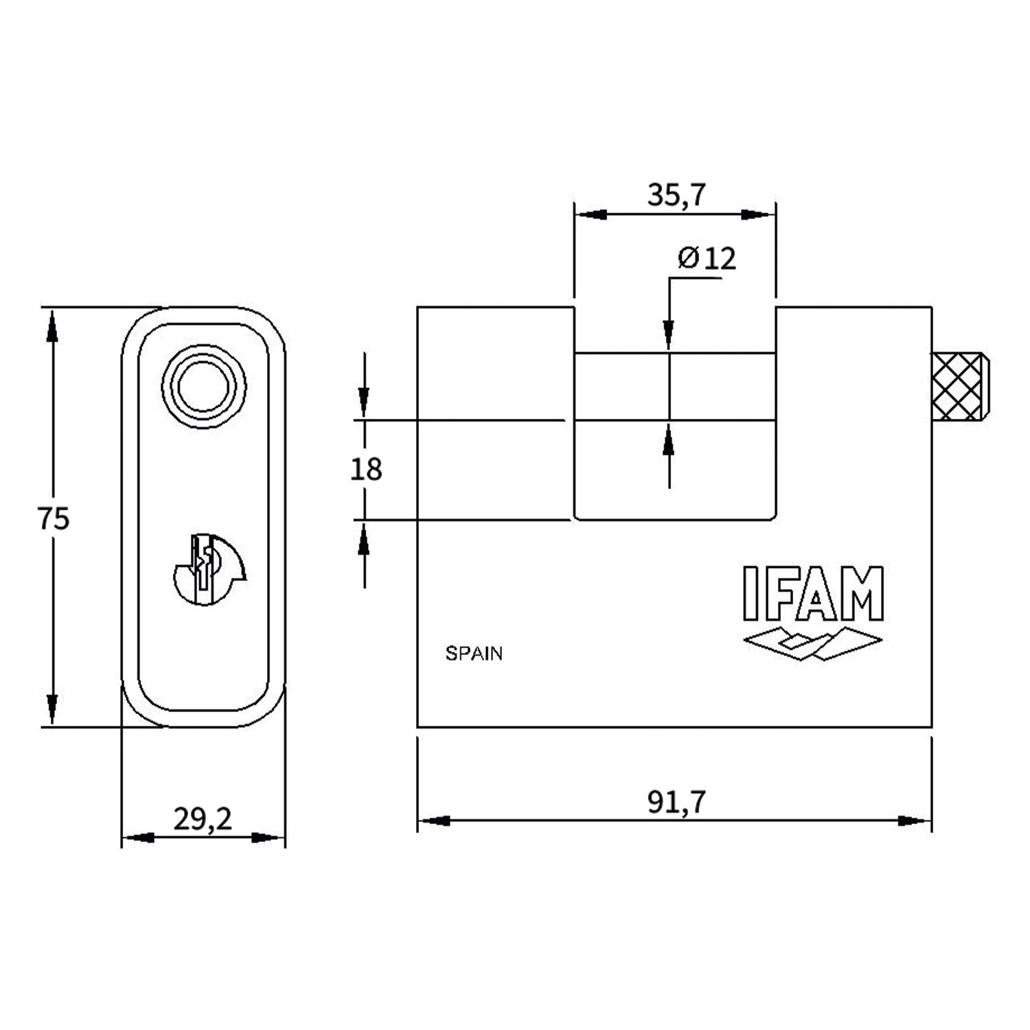 IFAM Candado Acero Endurecido Monobloque Serie Armoured, Rectangular Forma de U, Longitud de 80mm, Gran Nivel de Protección, Seguridad y Resistencia, Cromado, Incluye Llaves