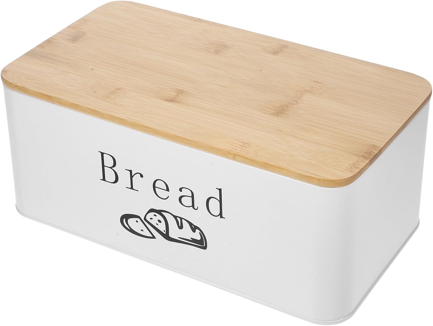 NUOBESTY Breathable Bread Box White Carbon Steel Bread Holder with Lid Dustproof Kitchen Countertop Container Organizer