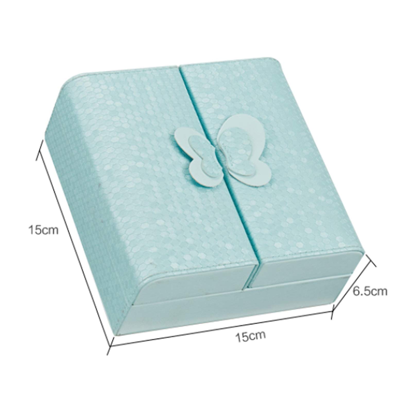 LLXYWJ Organizador de joyas Caja de joyería pequeña Caja de joyería de viaje Caja de joyería portátil Organizador de joyas de cuero sintético de PU Caja de almacenamiento de joyas para mujeres y niñas
