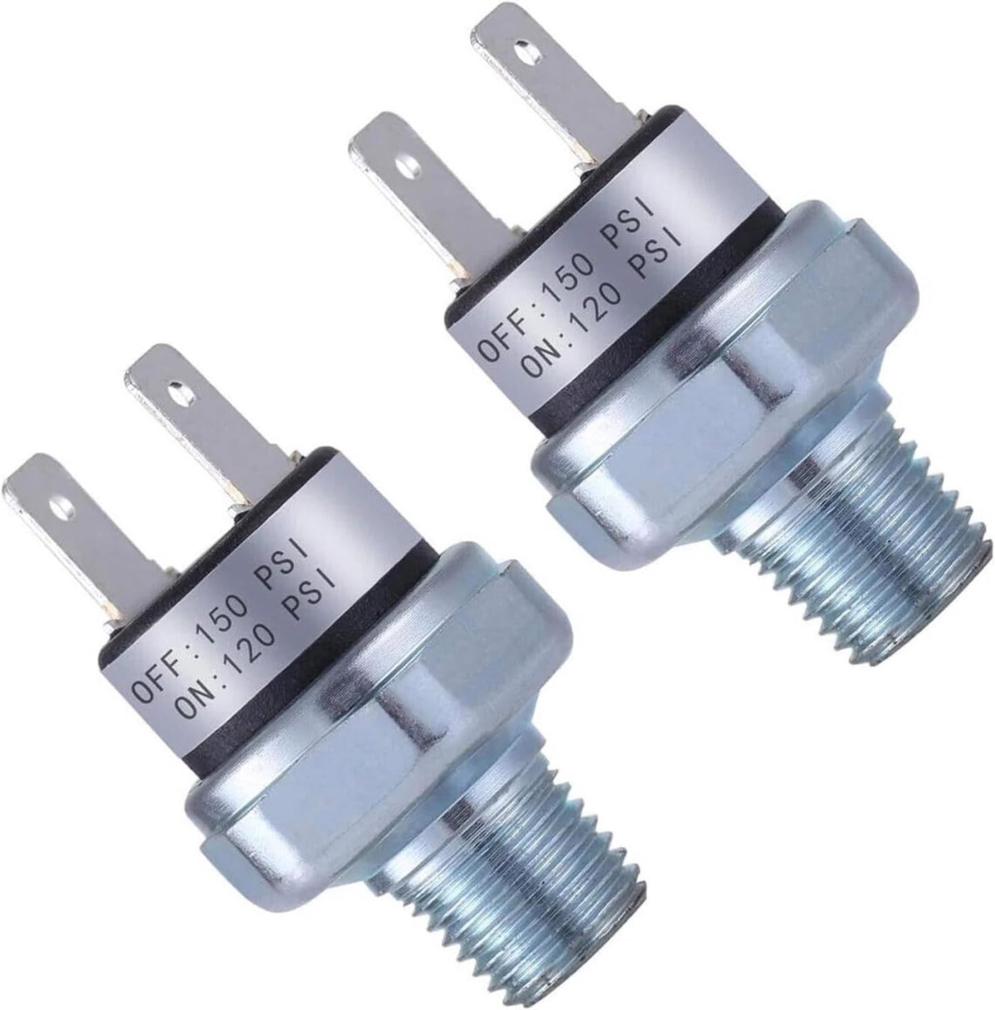 CHICHIYANG 1/4"-18 NPT Air Pessure Switch, 120-150 PSI Air Pressure Switch, Air Compressor Pressure Switch, 2Pcs