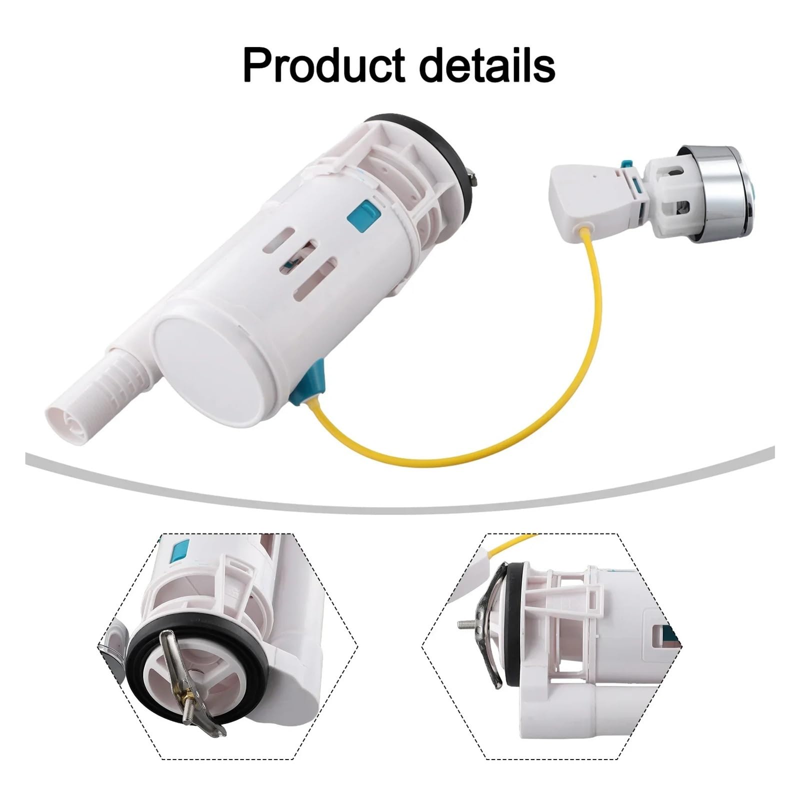 Fluxómetro manual para inodoro Válvula De Drenaje Controlada Por Cable Reparación Inodoros Baño Piezas Descarga Cisterna Fácil Instalación