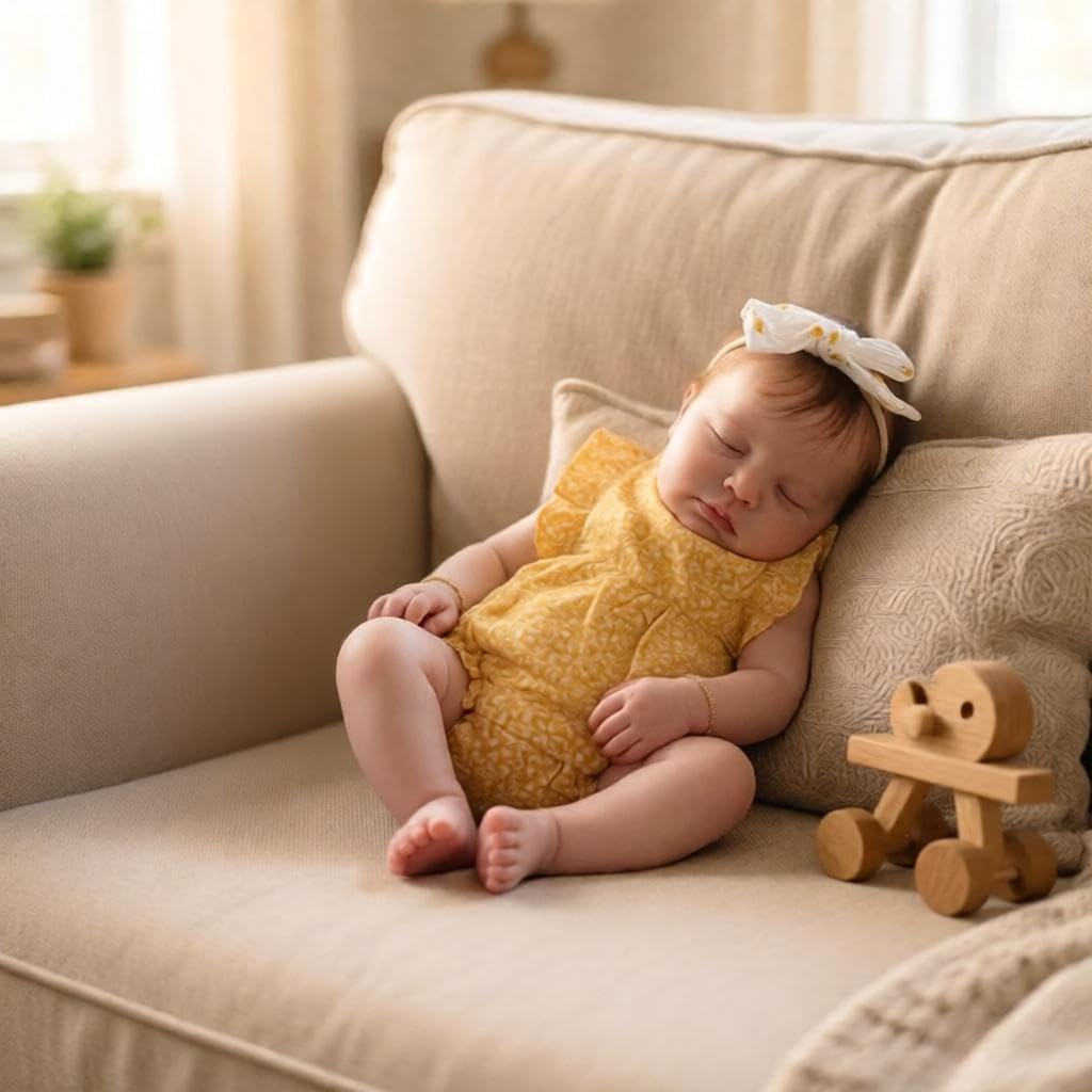 Lonian Reborn Baby Girl Doll, Yellow, 48cm