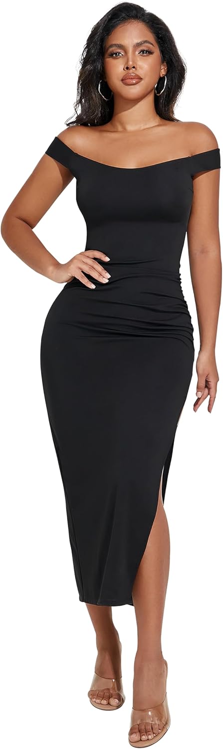 Summer Dress for Women Sleeveless High Split Formal Cocktail Wedding Guest Party Maxi Long Bodycon Dress - Image 5