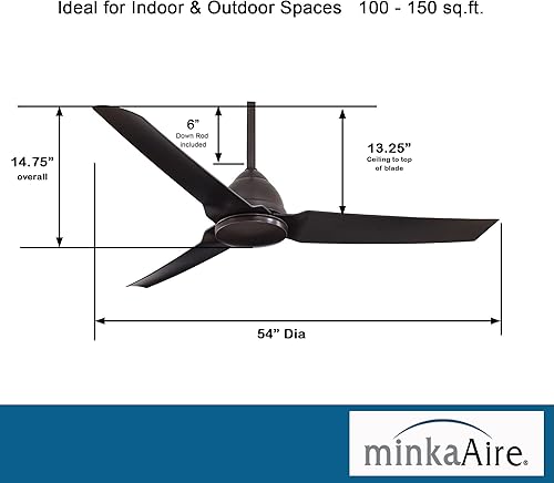 Miniatura 3 de MINKA-AIRE F753-KA, Java Kocoa Ventilador de techo para exteriores de 54 pulgadas con control remoto y pared adicional
