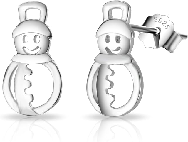 Sterling Silver Snowman Earrings