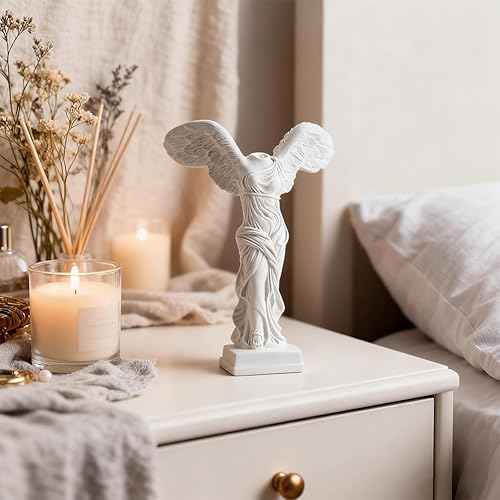 Miniatura 6 de Estatua de la Victoria de Samotracia con alas - Figura de resina blanca de 5.5 pulgadas de diosa griega Nike, escultura mini con acabado de mármol