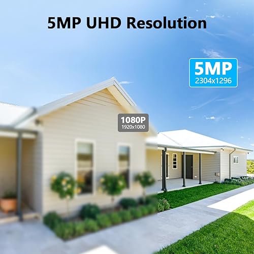 Vista 9 de OOSSXX (5MP 10CH todo en uno NVR) Monitor LCD de 10.1 pulgadas para cámaras de seguridad para el hogar, sistema de cámara de seguridad inalámbrica