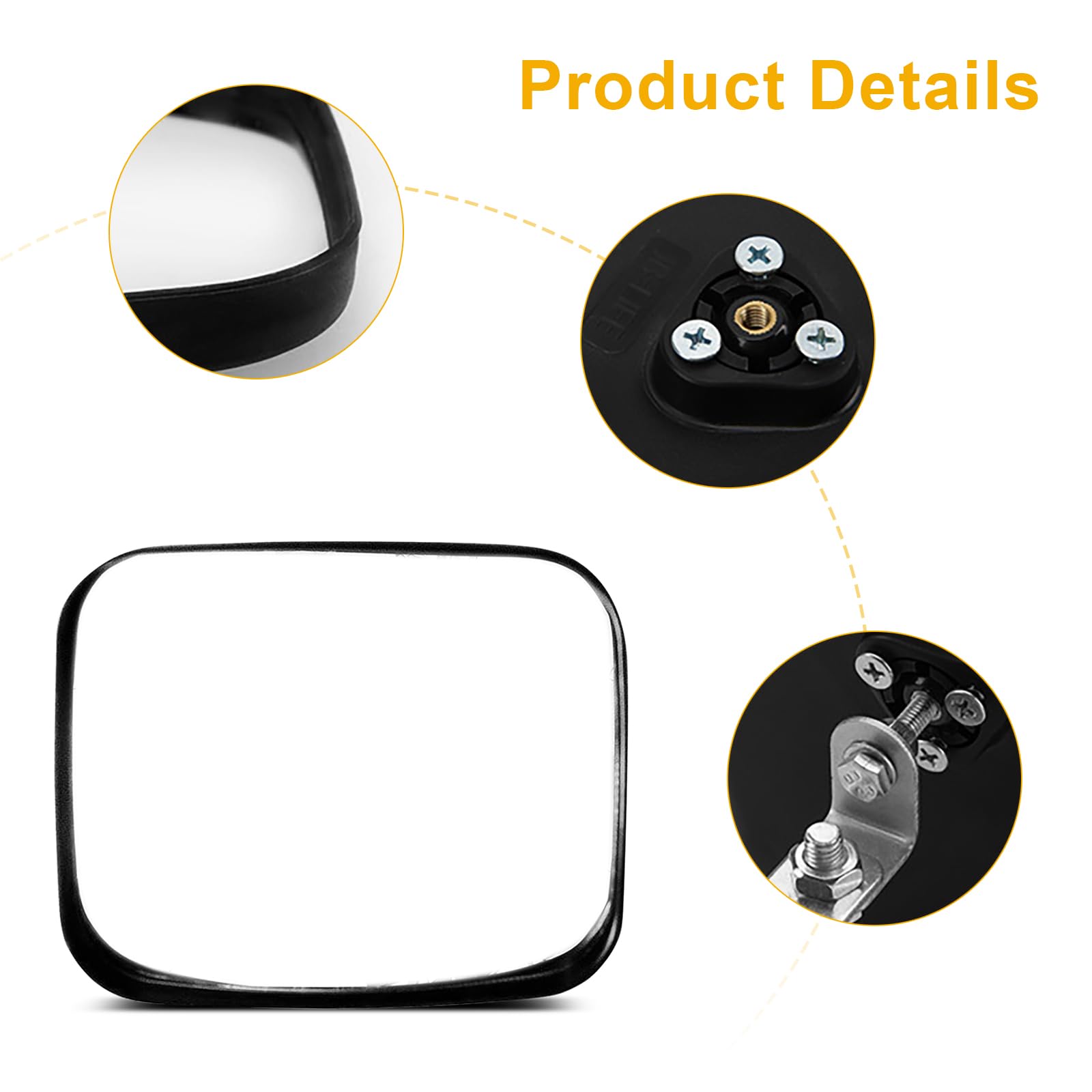 MeYuxg verkehrsspiegel, 16x19CM Quadratischer konvexspiegel, Tragbarer traffic mirror weitwinkelspiegel Blind Spot Reflective, Geeignet für Supermärkte, Kurven, Krankenhäuser, Garagen, Einfahrten