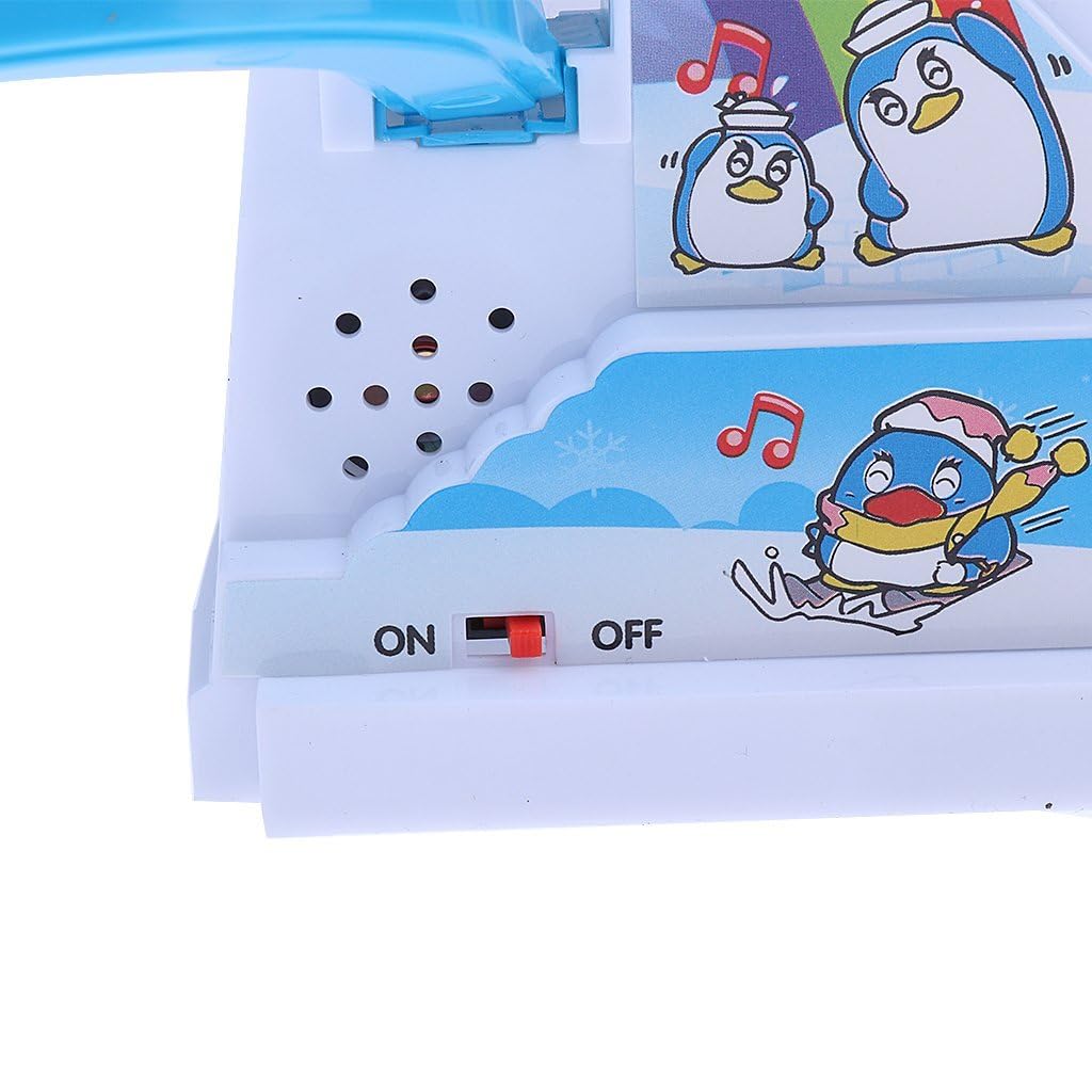 KRIREEN Penguin Slide Toy Set, Funny Automatic Stair - Climbing Penguin Cartoon Race Track Set, Little Lovely Penguins Slide Toy Escalator Toy with Lights and Music, 3 Penguin Included (Multicolor) 3