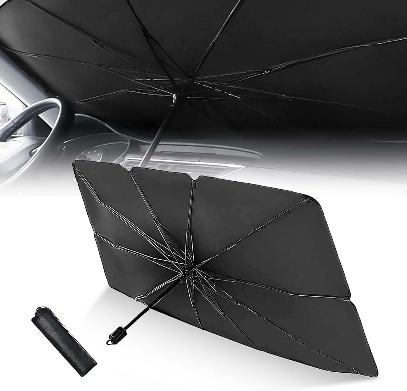JINGMU Car Windshield Sun Shade Umbrella for ChangAn Raeton CC 2017-, Foldable Car Windscreen Sun Shade, Heat Insulation Front Window Sun Protector for Cars SUV