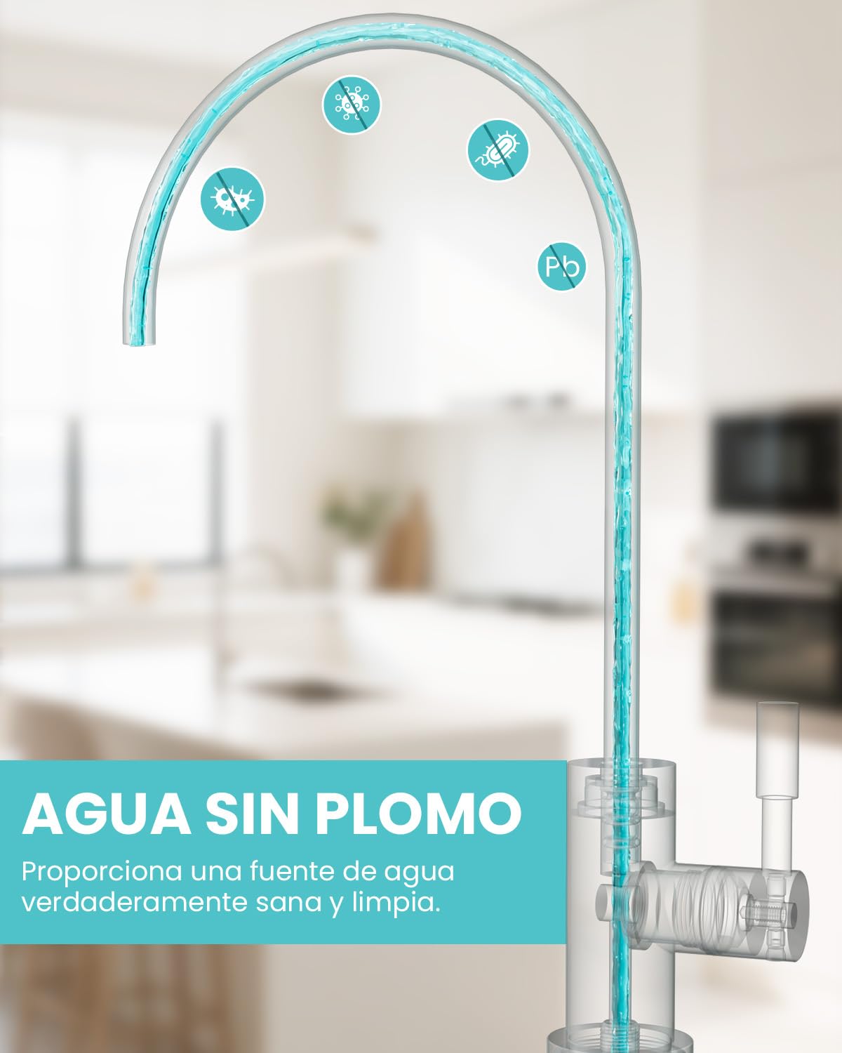 Grifo Osmosis Inversa, Grifo Cocina Para Agua Potable, Grifos Cocina Fregadero De Acero Inoxidable Para Sistemas De Ósmosis Inversa O Filtración De Agua, Grifo Sin Plomo, Plata Cepillada