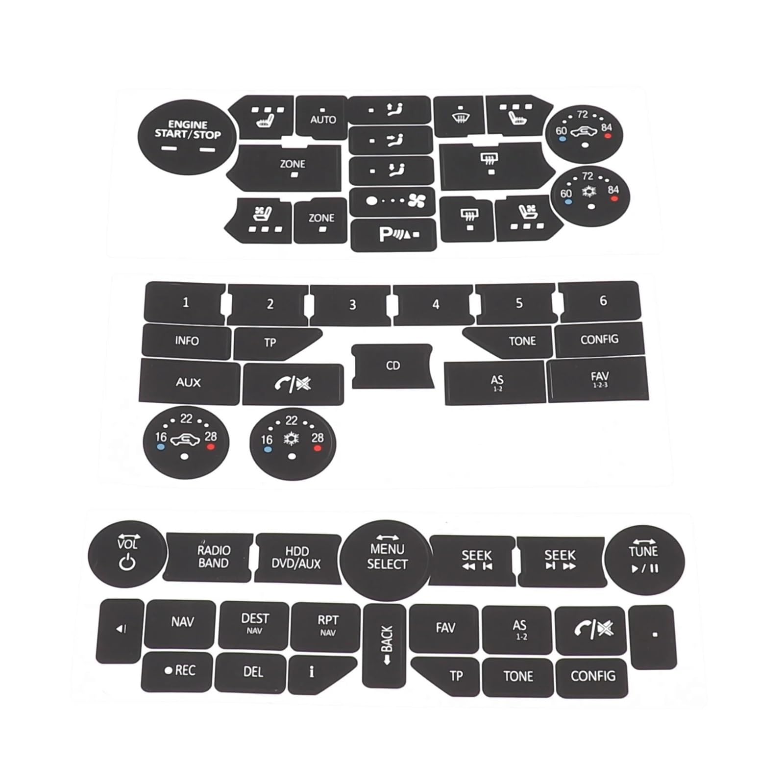 Decal Stickers Repair Car Button Climate Control Intrerior Accessories for SAAB 3rd for Gen 9-5NG 9-4X