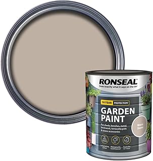 SAVING HUB Fence Paint Garden Shed Paint 750ml - Exterior Wood Paint Tin Waterproof, Weatherproof Paint - For Benches, Metal, Brickwork, Terracotta Pots, Stones Paint (Warm Stone)