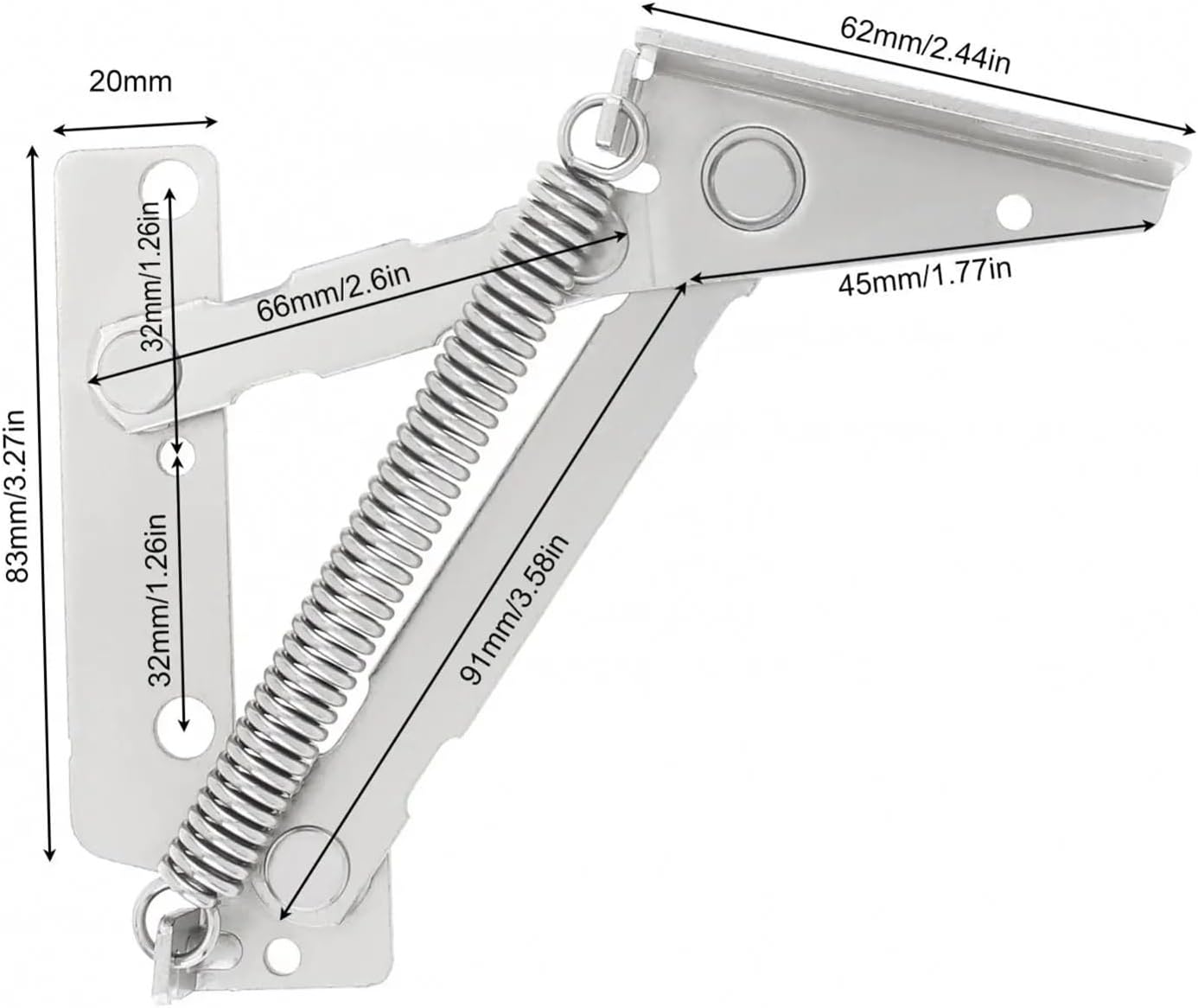 2pcs 80 Degree Foldable Soft Wall Hinge Sofa Bed Cabinet Hinge Spring Hinge for cabinets Closets