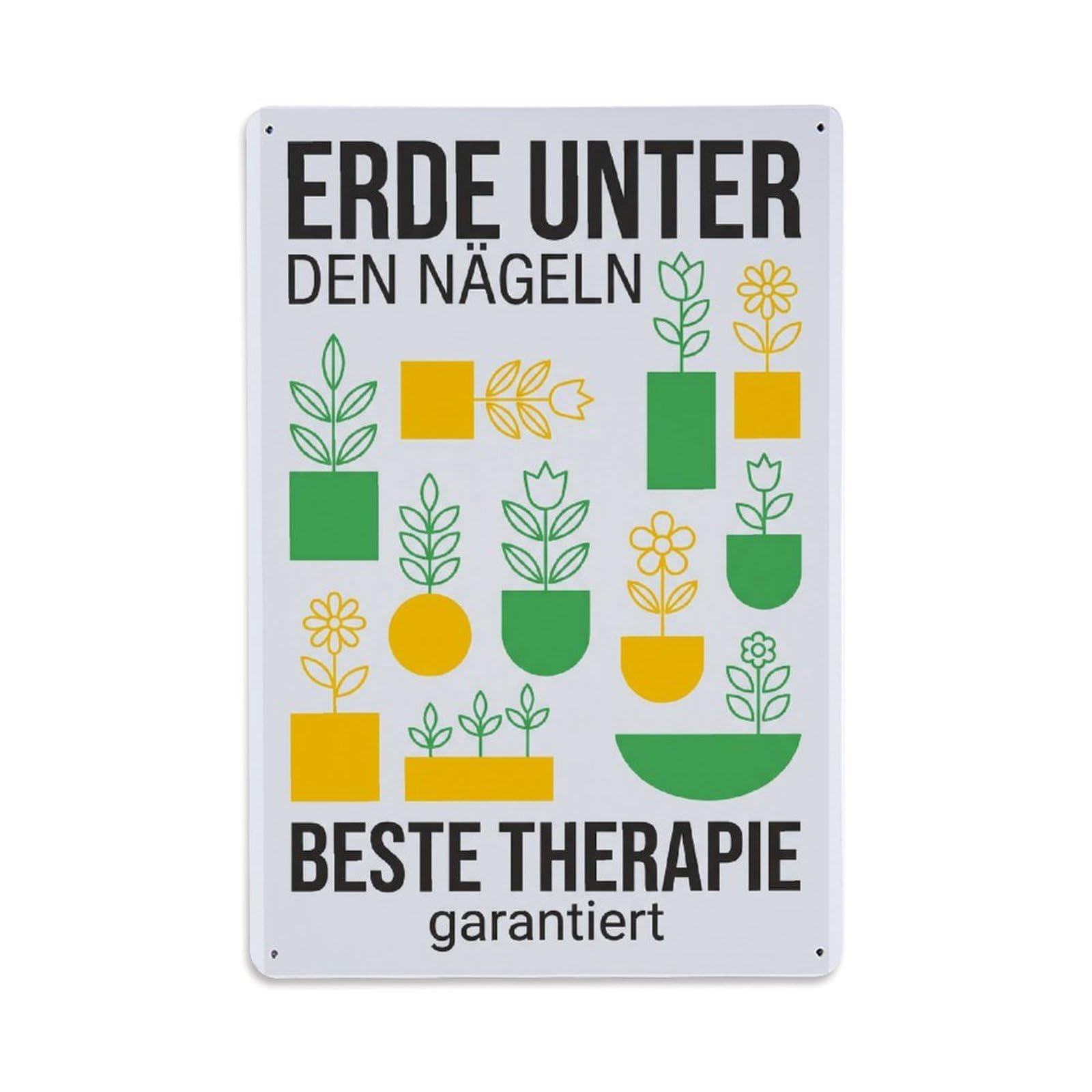Vintage Funny Garden Dirt Therapy Rustic Gate Colorful Metal Tin Sign