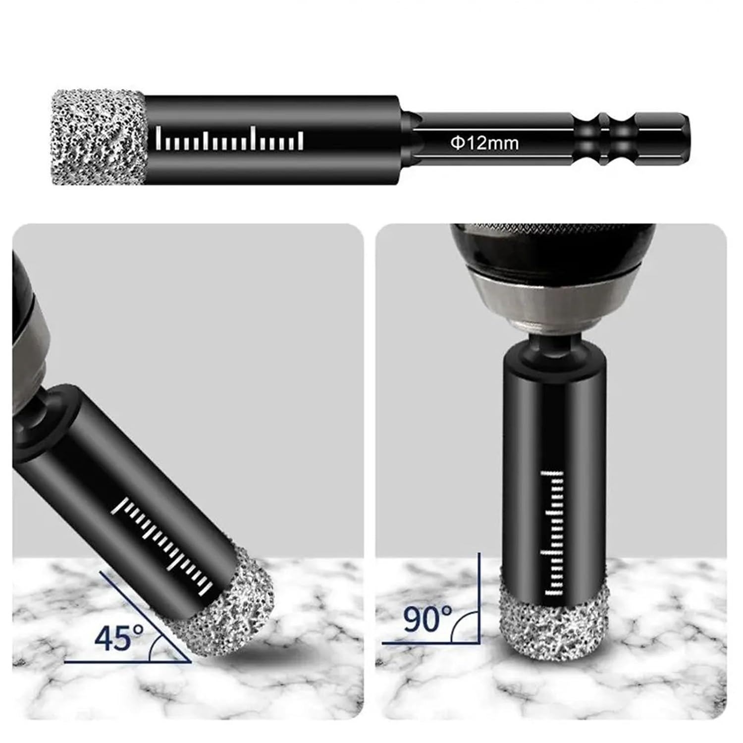Dry Core Drill Bit Brazed Diamond All Ceramic Tile Opener Glass Marble Tile Opening Punch 1-5Pcs(16mm 2PCS)