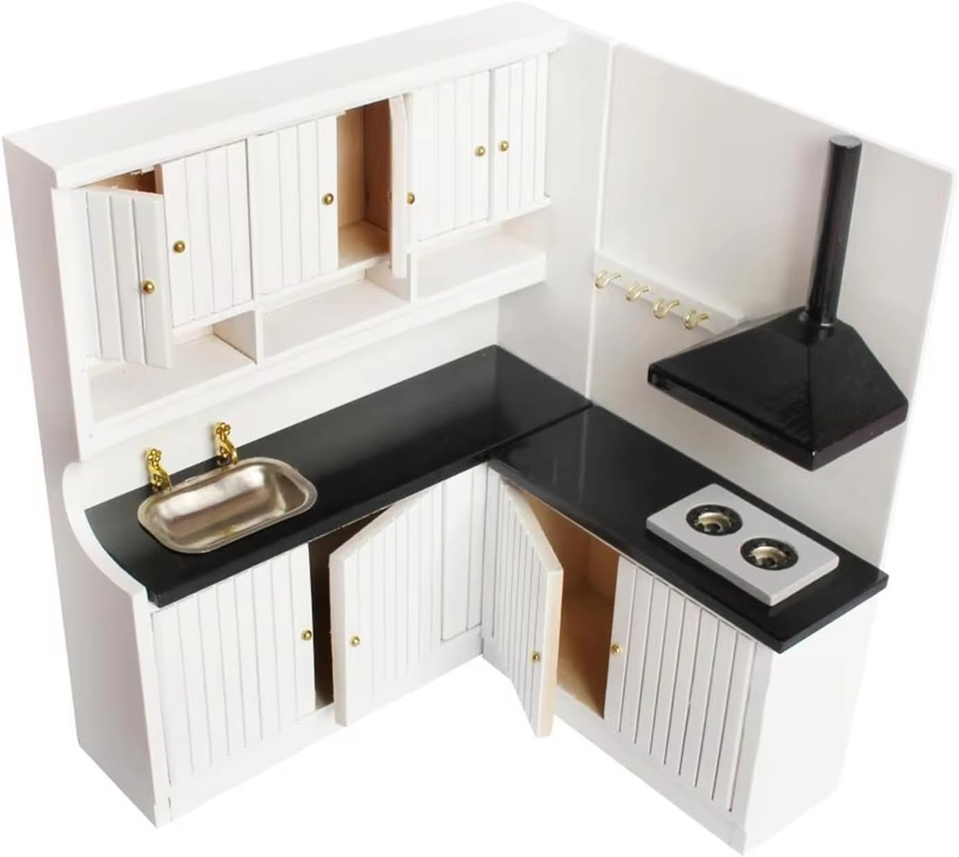 Kitchen Cabinet Miniature Furniture Model Accessories Role Play Furnishings Set for Dollhouses Miniature Furniture Accessories