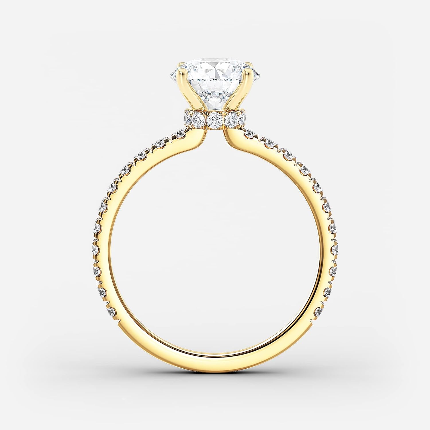 Diamond Wish IGI Certified 1 to 3 Carat Lab Grown Diamond Ribbon Halo Engagement Ring for Women in 14k Gold with Side Stones (I-J, VS-SI, cttw) Wedding Anniversary Promise Ring Size 4 to 9