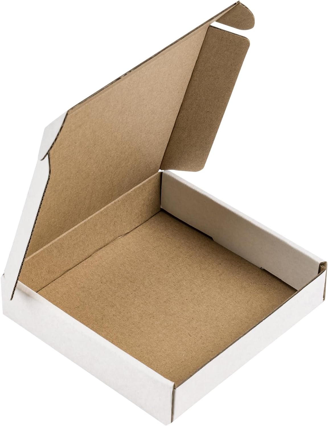 RUSPEPA White Kraft Recyclable Corrugated Box Mailers, Small Cardboard Box Perfect for Shipping, Packaging, Gifts, Crafts, 4" x 4" x 2", 50 Pack, White