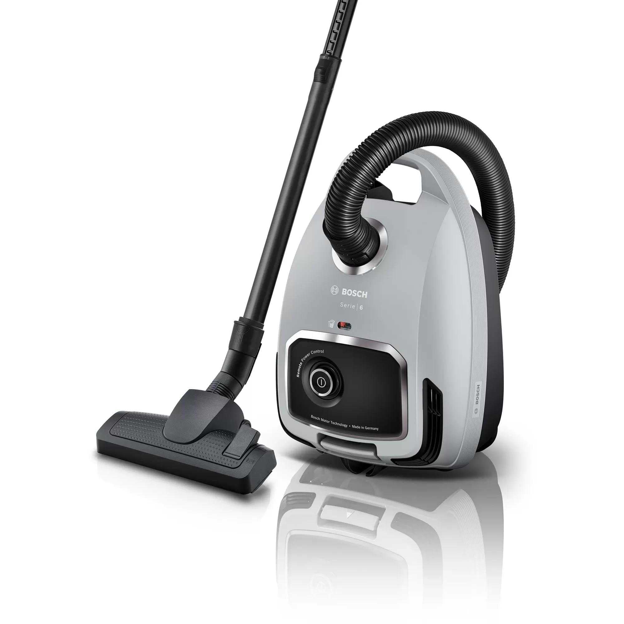 Bosch BGB6X330 - Aspirapolvere con sacchetto, 4 l, 600 W, filtro HEPA 75 dB, cavo da 12 metri, colore: Grigio