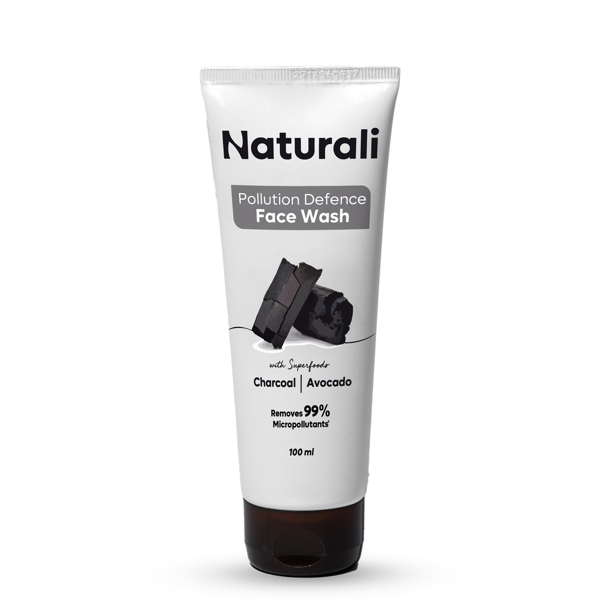 NATURALI Pollution Defence Face Wash | With Charcoal & Avocado | Protects Skin From Pollution And Restores Natural Glow 100 ML