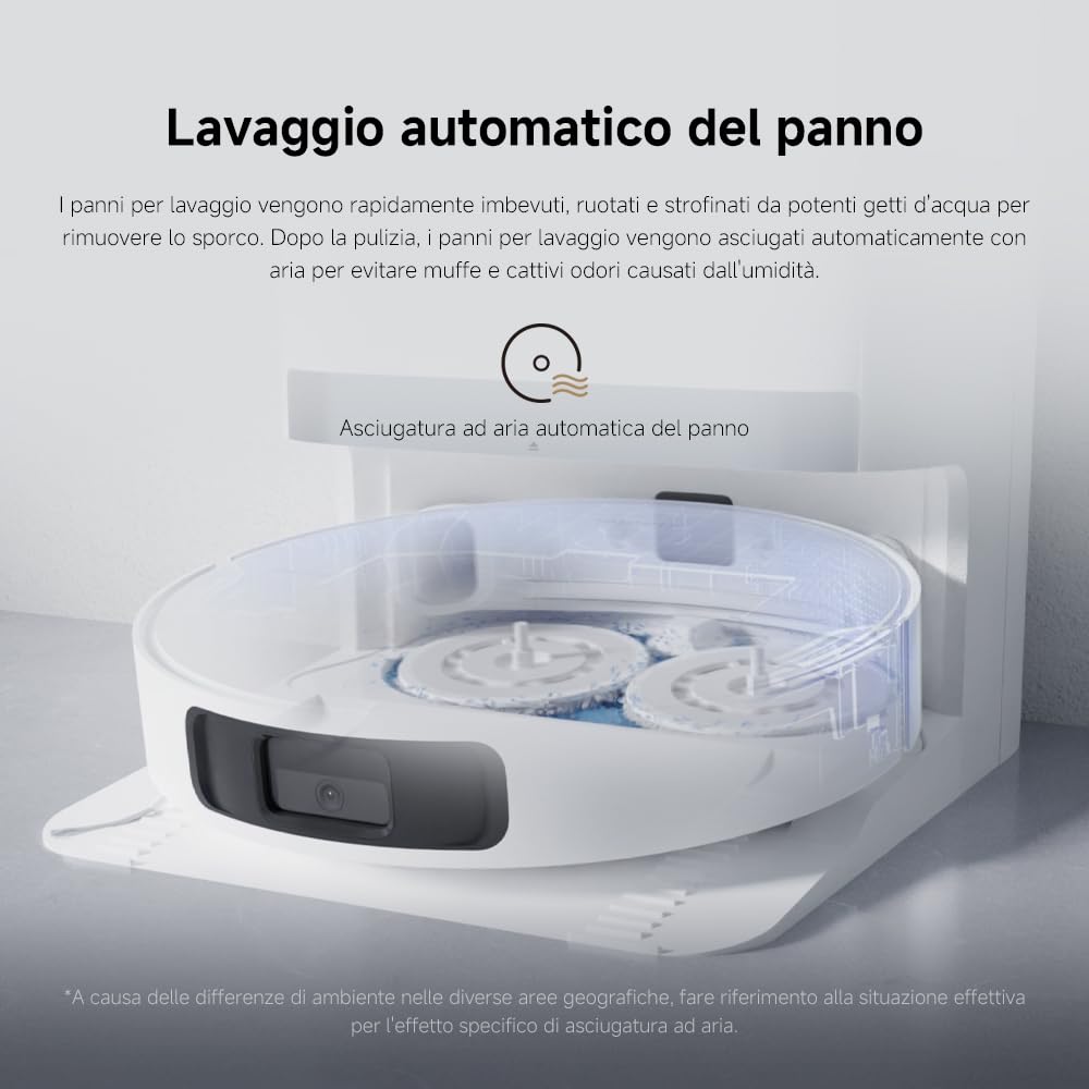 Xiaomi Robot Vacuum X20+, Robot Aspirapolvere Lavapavimenti, Stazione Smart All-in-one, Aspirazione 6.000 Pa, Navigazione Laser 3D, Lavaggio e Pulizia Pavimenti con Doppio Panno Rotante, Controllo App