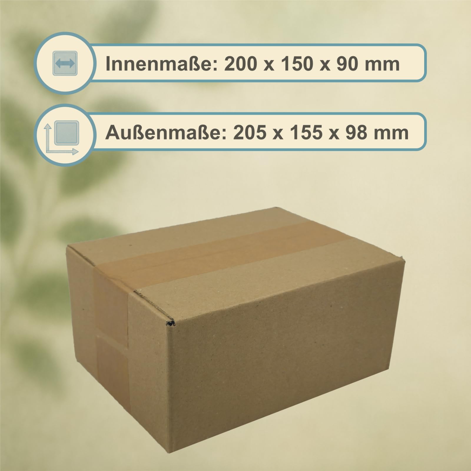 Karton 20x15x9 cm Versandkarton 200 x 150 x 90 mm Faltkarton Außenmaß 205 x 155 x 100 mm Fefco 0201 (225)
