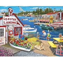 White Mountain 1000 Piece Jigsaw Puzzle Summer Ocean Harbor Puzzles with Large Pieces, Gift for Adults and Family 24"x30" - Lobster Landing