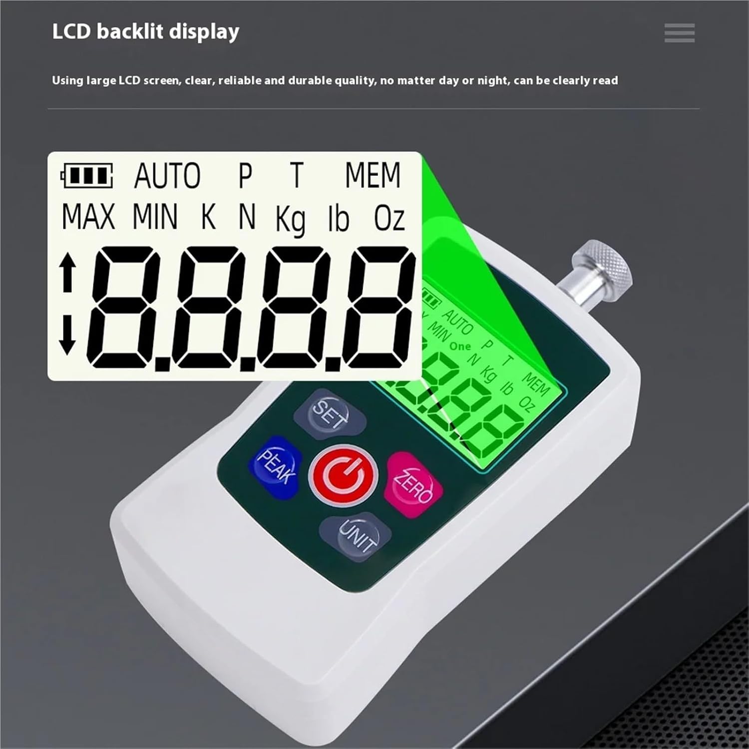 2-500N Digital Force Gauge Push-Pull Force Meter Handheld Electronic Spring Pressure Tester(200N)