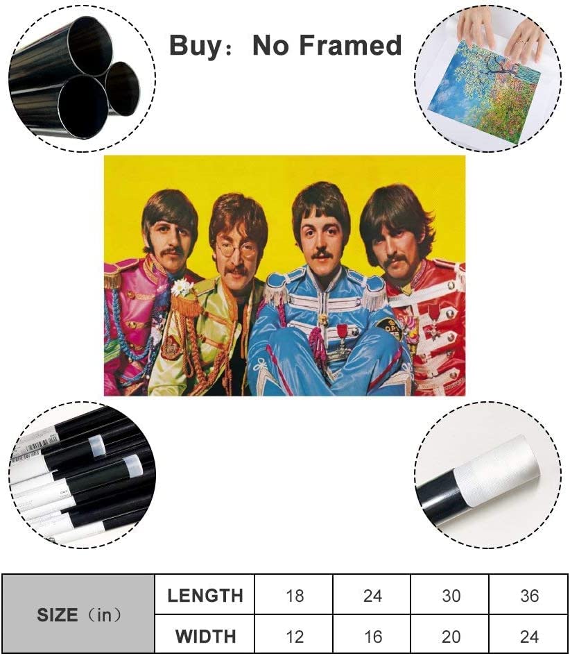Imprimé sur toile 50×70 cm sans cadre classique jaune affiche les Beatles affiche peinture décorative salon affiche… - Les Beatles, Paul McCartney, John Lennon, RIngo Starr, George Harrison Imprimé sur toile 50x70 cm sans cadre classique jaune affiche les Beatles affiche peinture décorative salon affiche… – Image 3