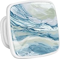 Vista 1 de LORVIES Paquete de 4 pomos decorativos de 1.2 pulgadas para gabinete, cristal ABS cuadrado blanco con un solo agujero, tiradores de puerta de cajón