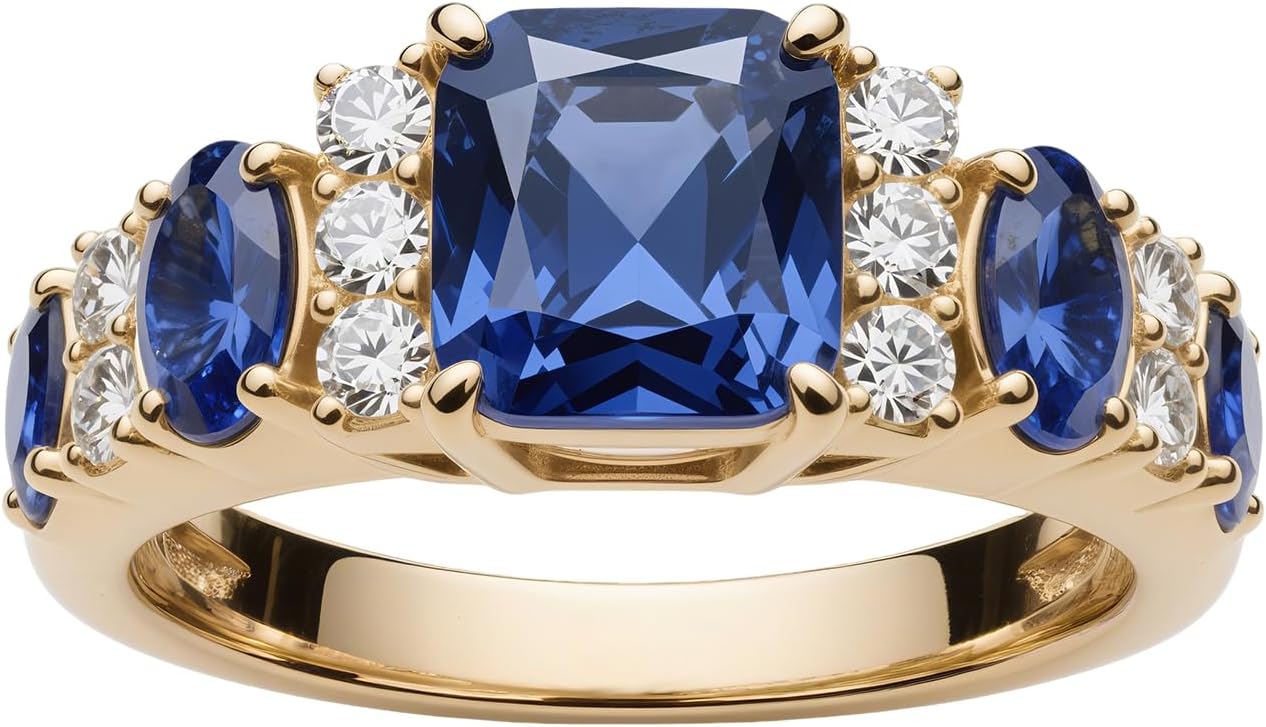 2ct Cushion Cut Sapphire Engagement Ring Solitaire Blue Ring Solid 10k 14k 18k Gold Wedding Band Womens Men Engraved Promise Birthday for Women Wife