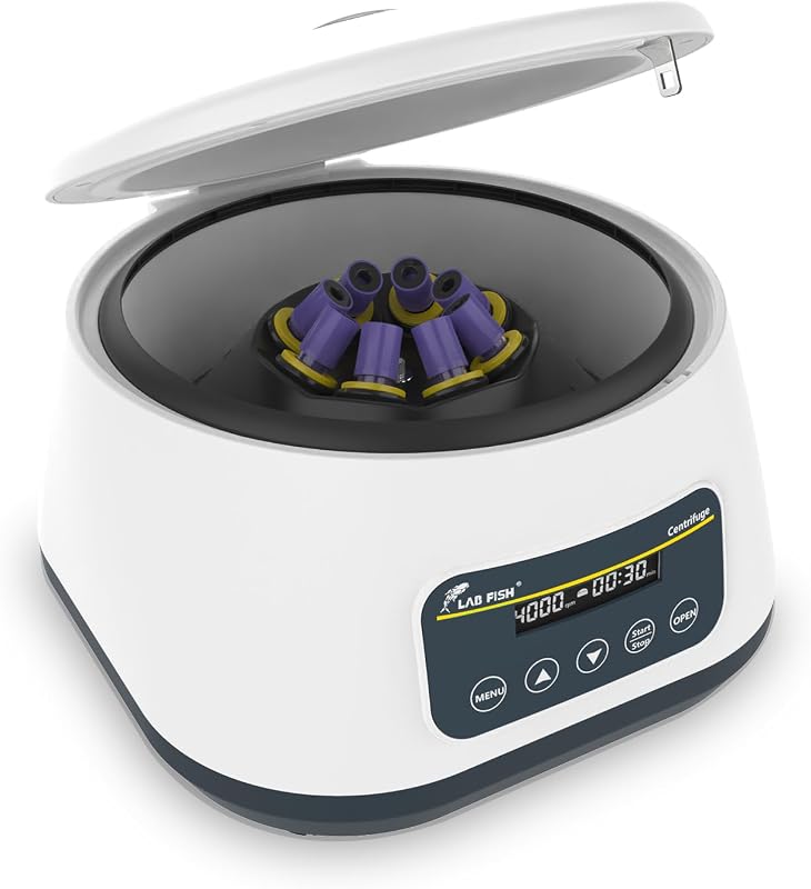 Centrífuga digital PRP LAB FISH LC-400, tubos de 4x15ml y 8x2/5/10ml | 500-4000 RPM, fuerza de 1717 xg, temporizador de 30 s-59 min, centrífuga compacta para aislamiento de PRP y separación de plasma