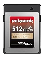 Pergear 512GB CFexpress 4.0 Typ B-Speicherkarten, bis zu 3500MB/s Lesegeschwindigkeit und 3400MB/s Schreibgeschwindigkeit für 8K-Raw-Videoaufnahmen(Master Series), für R5/R5C/Z8/Z9/Z7 II DSLR-Kamera