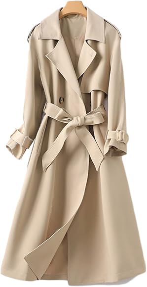 Amazon トレンチコート レディース ロング 春 カーキ色 秋 冬 スプリングコート Ol トレンチ コート ジャケット ロングコート きれいめ ロング丈 ハイウェスト スリム カジュアル M 入園式 入学式 卒園式 卒業式 代 30代 40代 50代 コート ジャケット 通販