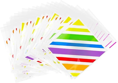 Bigqin 200Pcs Small Rainbow Sweet Bags, Self-Adhesive Small Transparent Gift Bags for Filling Cookies Candy Nuts, Party Bags, Rainbow Treat Bags for Sweets Candy Cookie 3.9x3.9inch